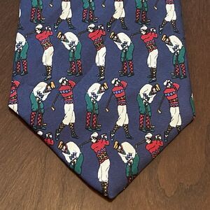 Vintage 417 By Van Heusen Blue Red Green Imported Silk From Italy Made In USA